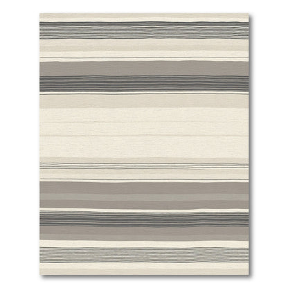 Neutral Tone Hand Drawn Stripes Rug