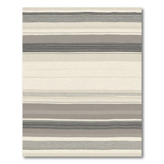 Neutral Tone Hand Drawn Stripes Rug