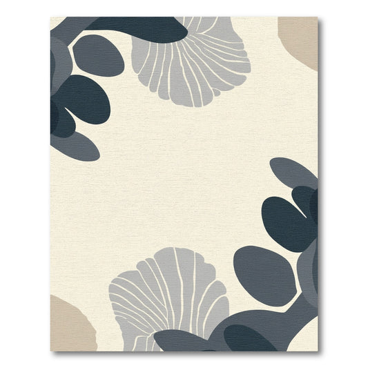 Muted Navy Teal Organic Petal Rug