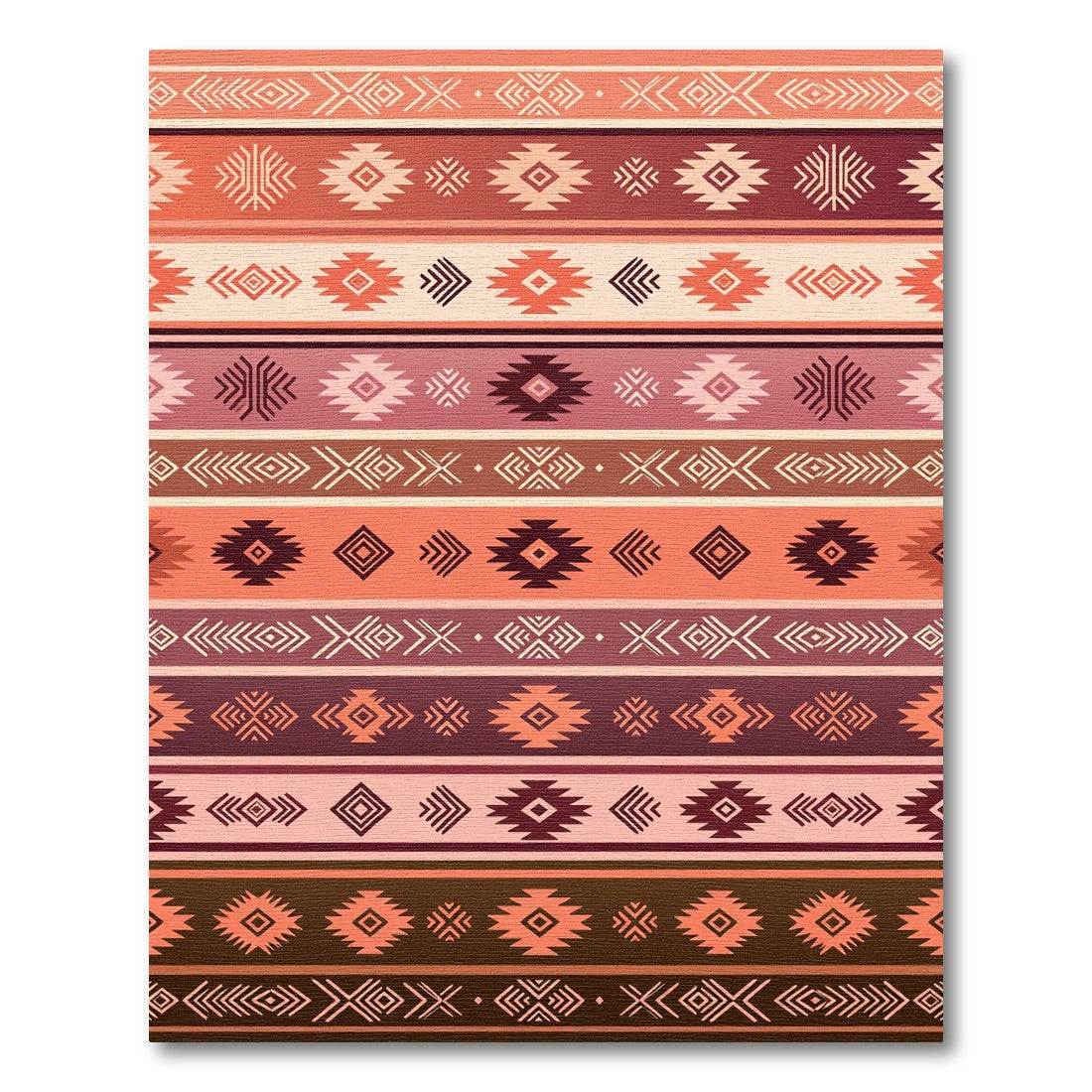 Terracotta Coral Diamond Stripe Rug
