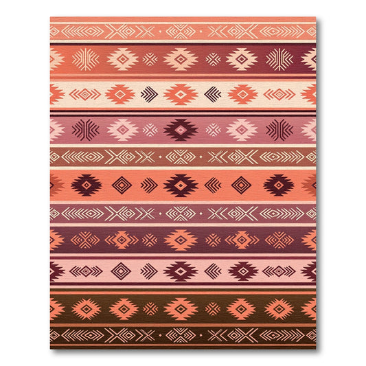 Terracotta Coral Diamond Stripe Rug