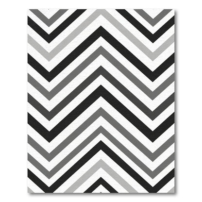 Monochrome Chevron Zigzag Stripes Rug