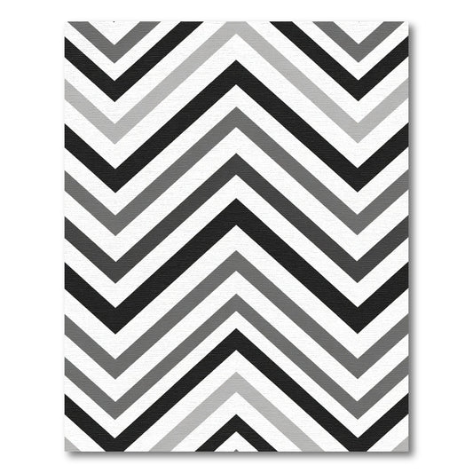 Monochrome Chevron Zigzag Stripes Rug