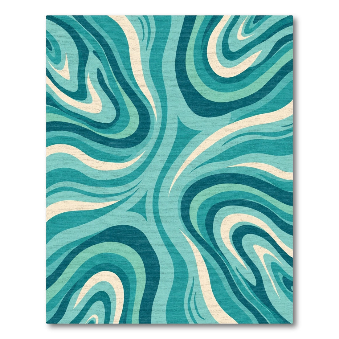 Aqua Teal Swirling Wave Rug