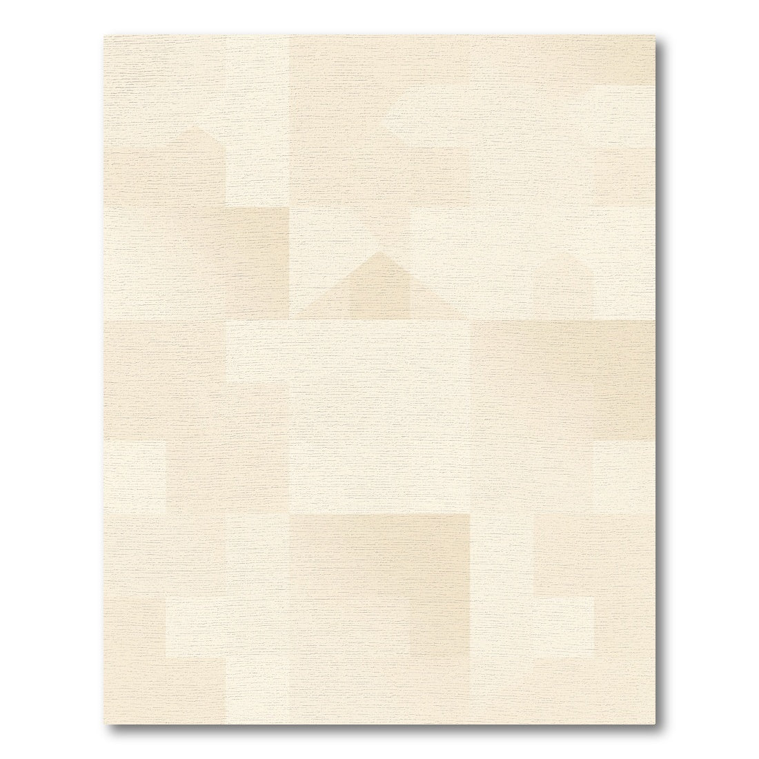 Cream Abstract Geometric Squares Rug
