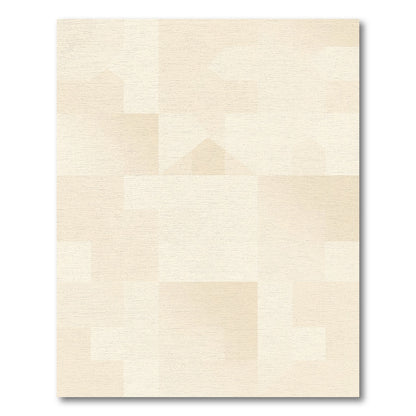 Cream Abstract Geometric Squares Rug