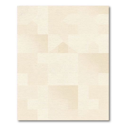 Cream Abstract Geometric Squares Rug