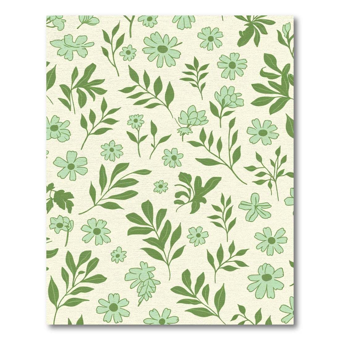 Green Leafy Floral Whimsical Scatter Rug