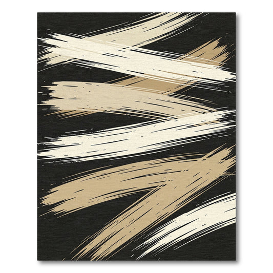 Bold Beige Brushstroke Abstract Rug