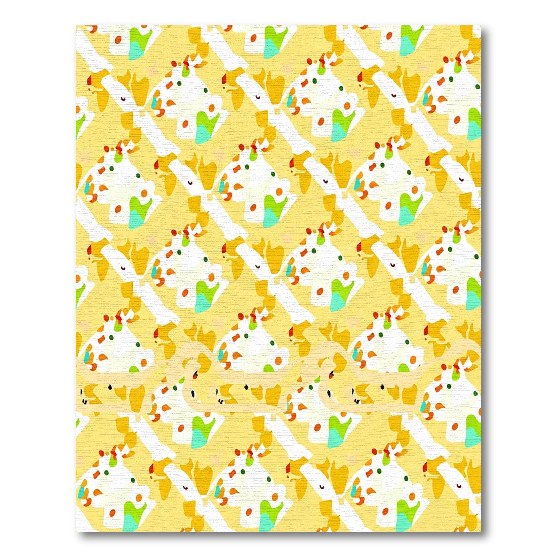 Sunny Yellow Abstract Splatter Collage Rug