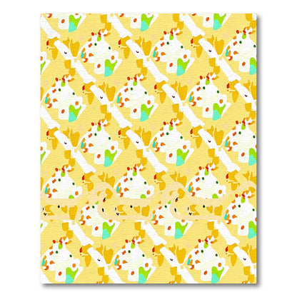 Sunny Yellow Abstract Splatter Collage Rug