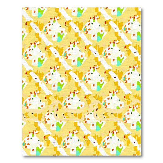 Sunny Yellow Abstract Splatter Collage Rug