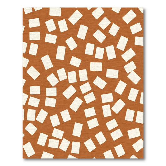 Terracotta Cream Scattered Rectangles Rug