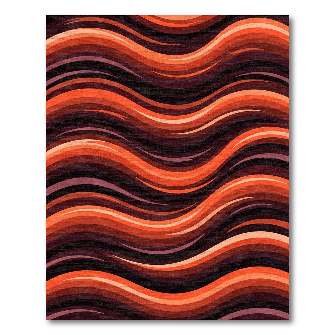 Fiery Orange Abstract Swirl Rug