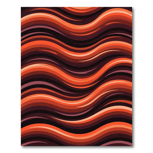 Fiery Orange Abstract Swirl Rug