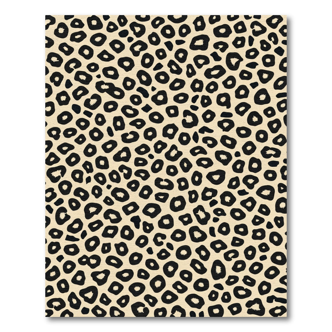 Cream Black Spotted Faux Fur Rug