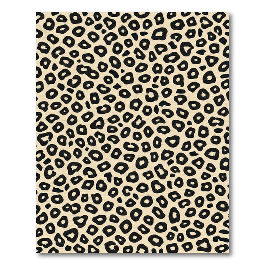 Cream Black Spotted Faux Fur Rug