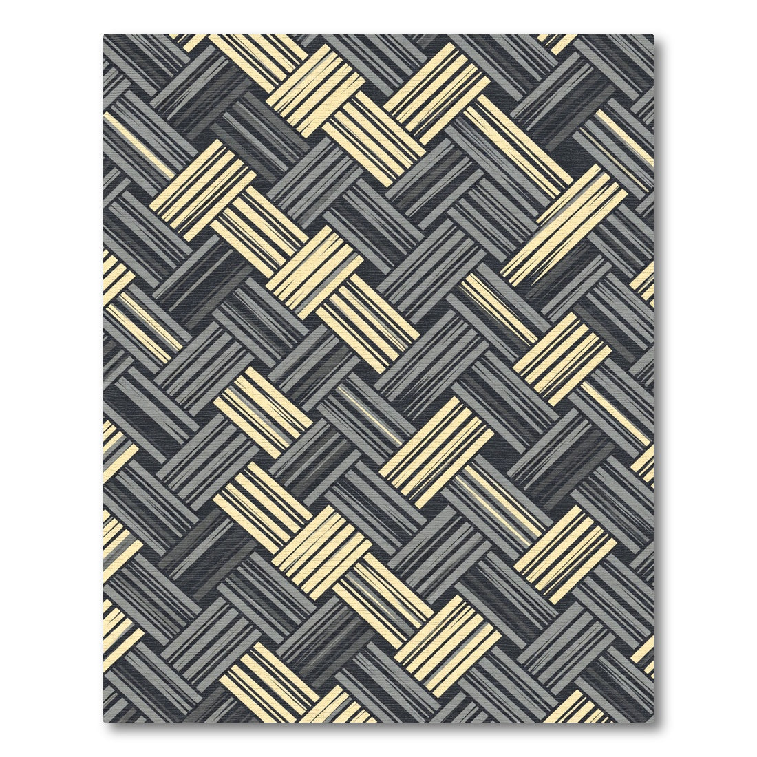 Interlocking Stripe Basketweave Rug
