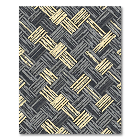 Interlocking Stripe Basketweave Rug