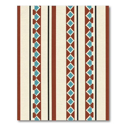 Terracotta Teal Diamond Stripe Rug