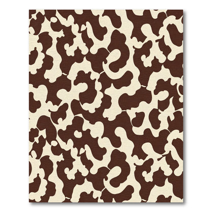 Brown and Cream Abstract Splatter Rug