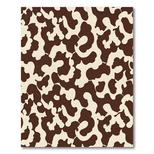 Brown and Cream Abstract Splatter Rug