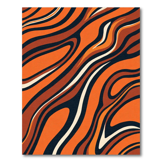 Bold Orange Swirl Abstract Rug
