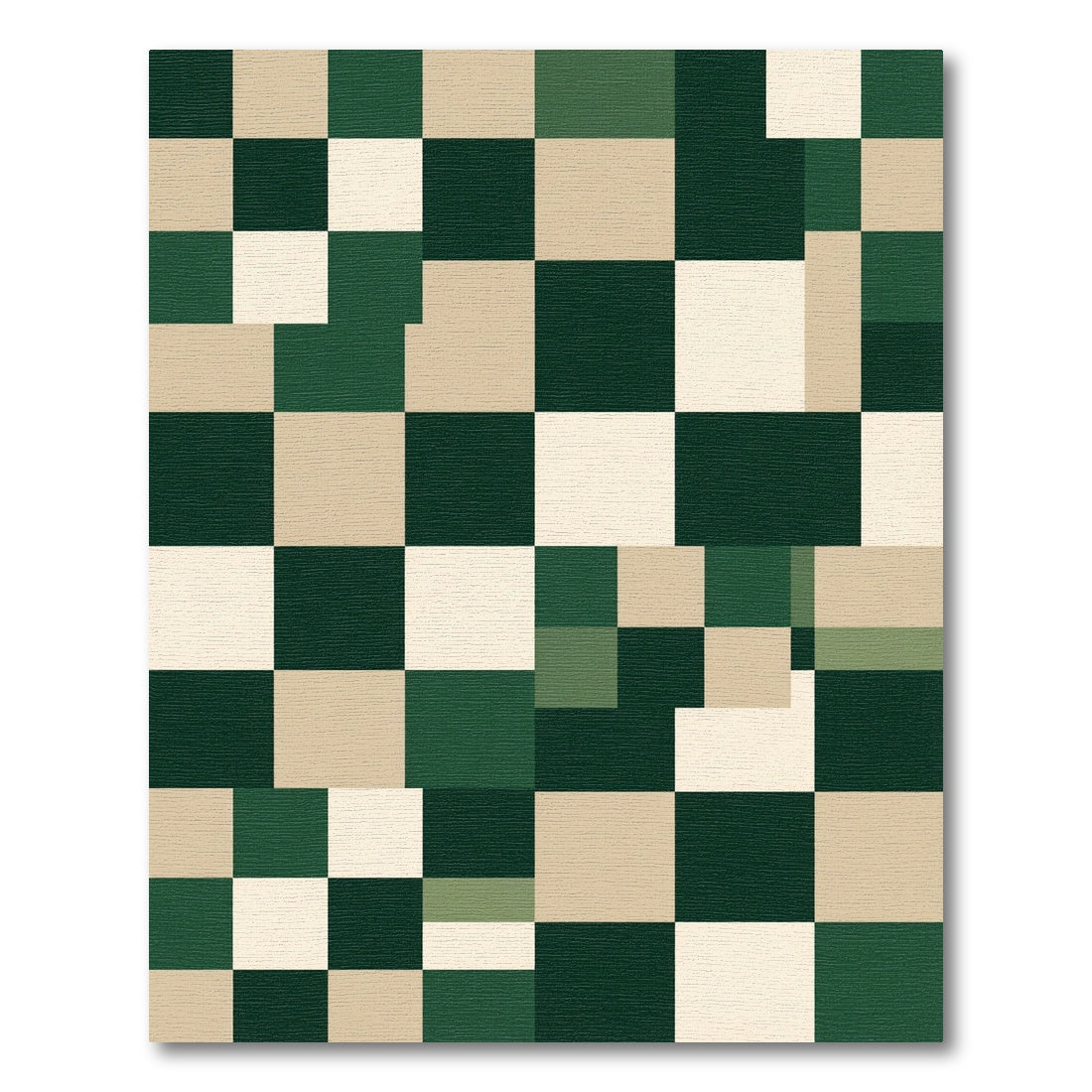Mid Century Modern Checkered Squares Rug
