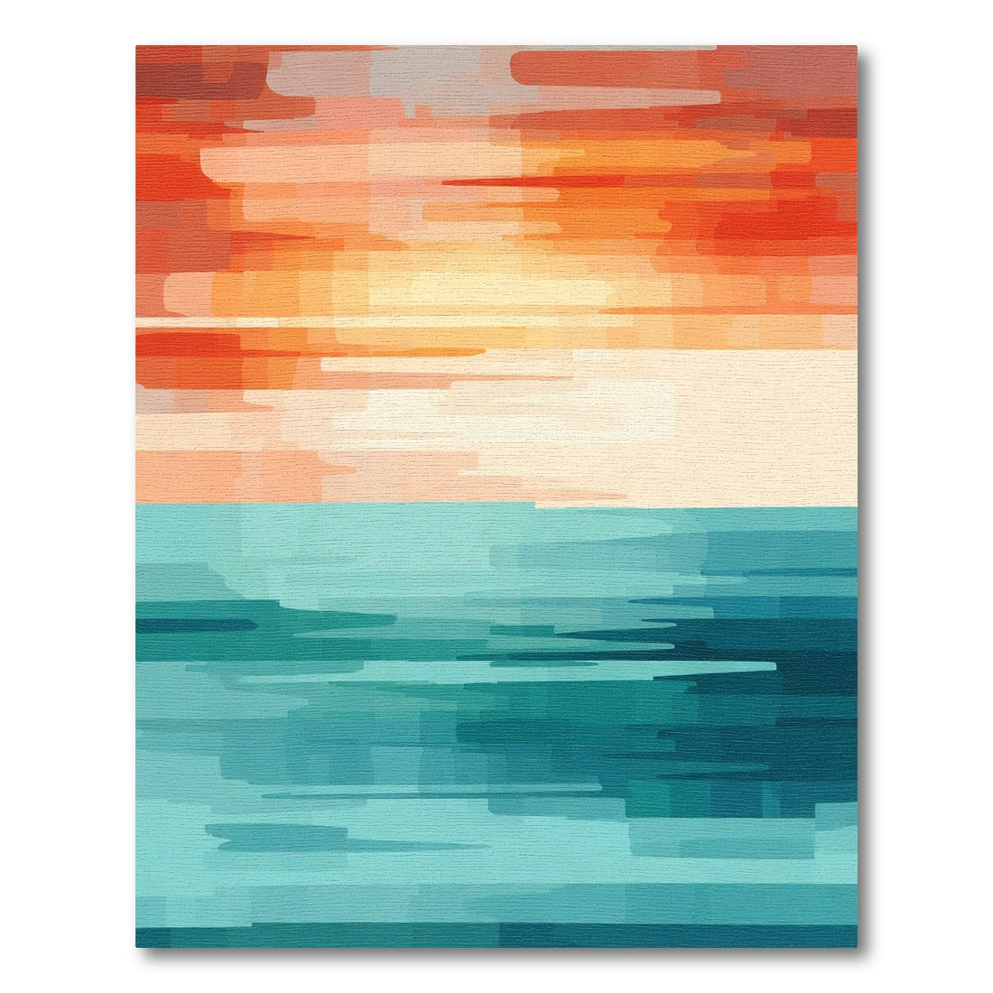 Sunset Ocean Horizon Lines Rug
