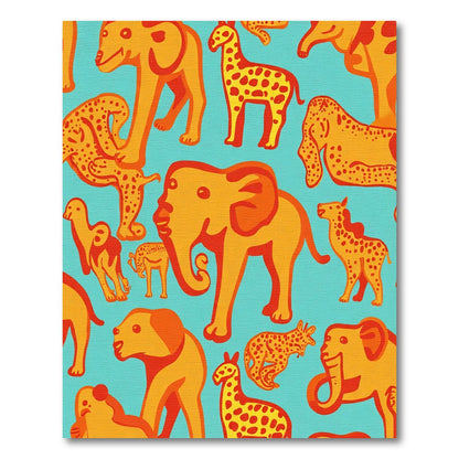Children's Safari Animal Parade Rug