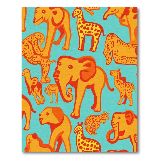 Children's Safari Animal Parade Rug