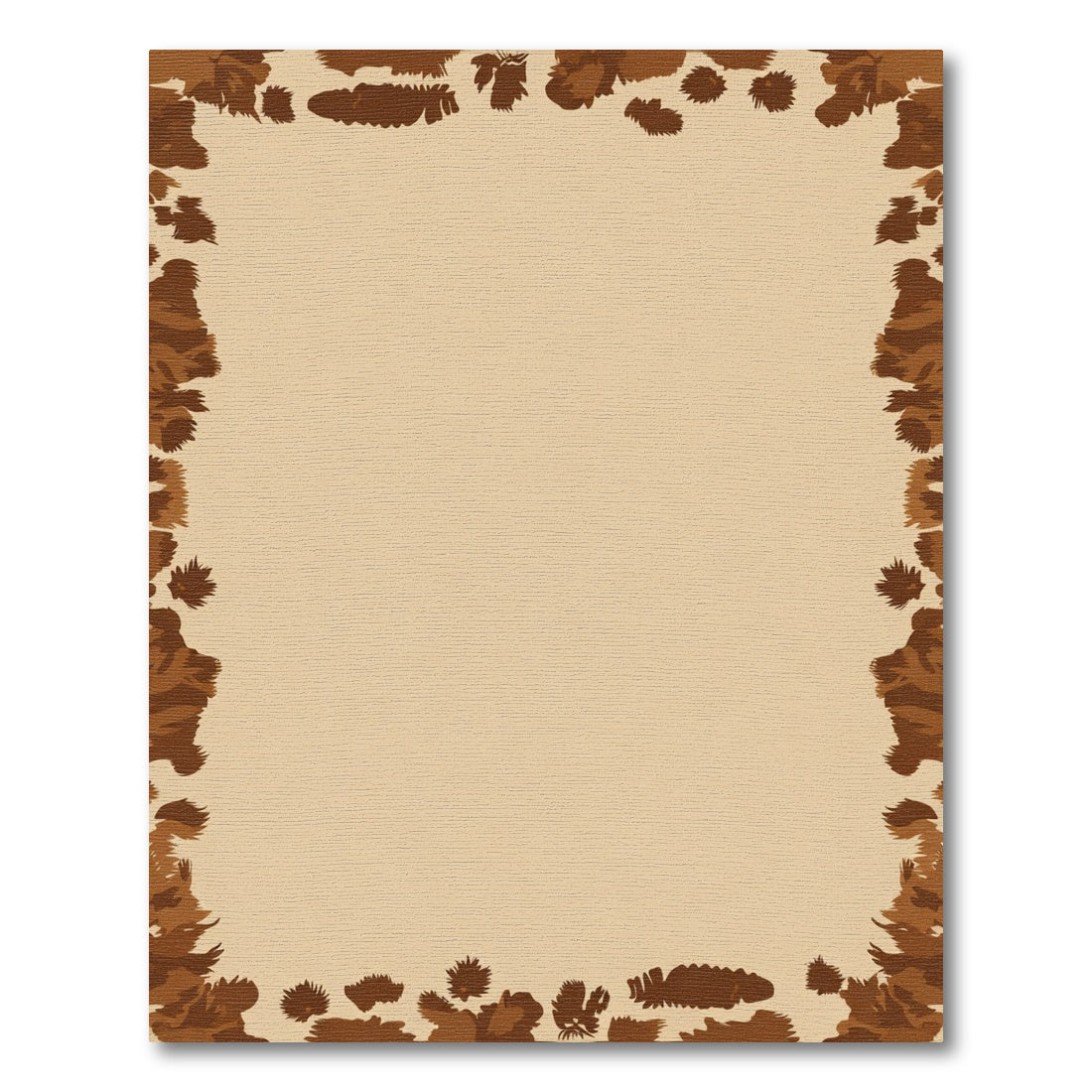 Brown Abstract Wood Grain Border Rug
