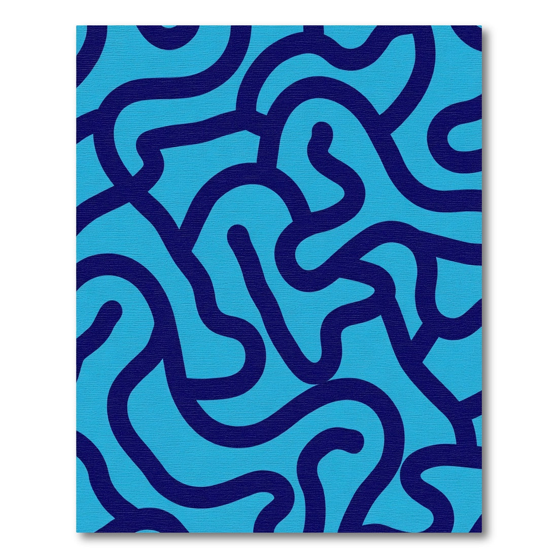 Deep Blue Abstract Organic Swirl Rug