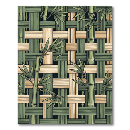 Woven Bamboo Leaf Zen Forest Rug