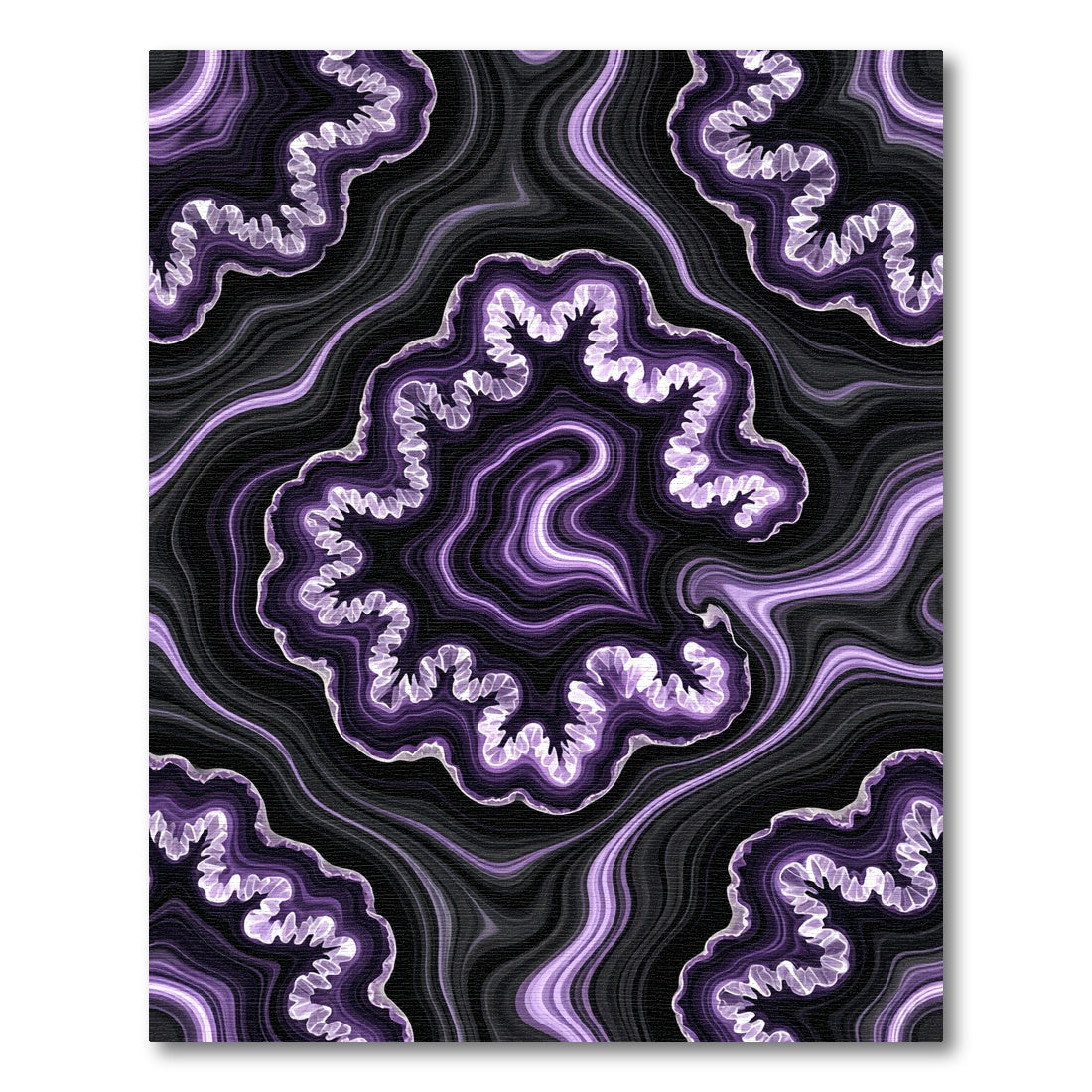 Purple Amethyst Crystal Geode Swirl Rug