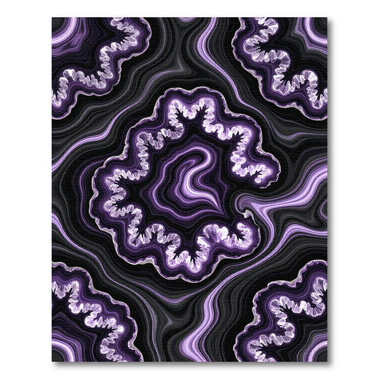 Purple Amethyst Crystal Geode Swirl Rug