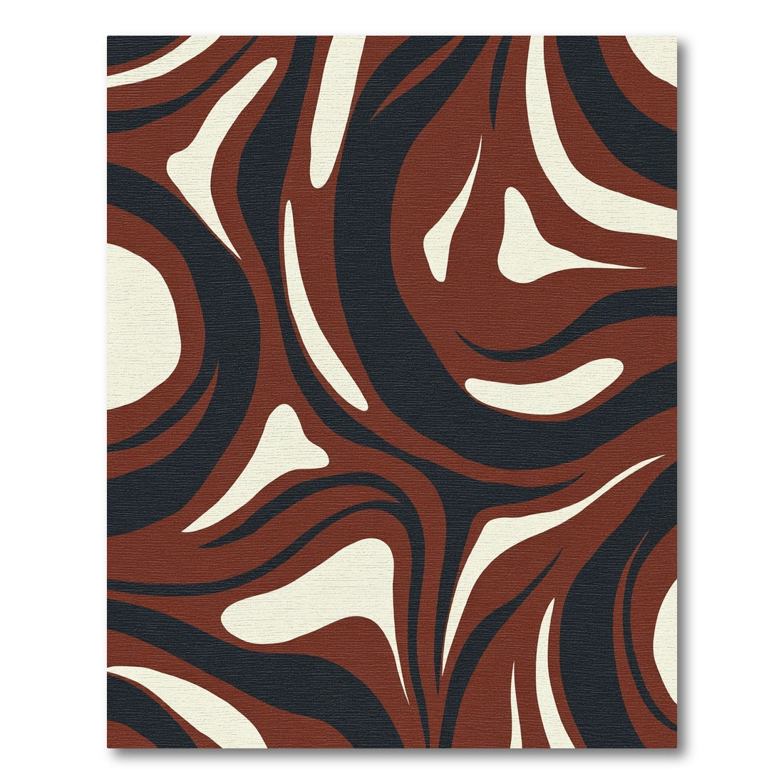 Crimson Navy Swirl Organic Composition Rug