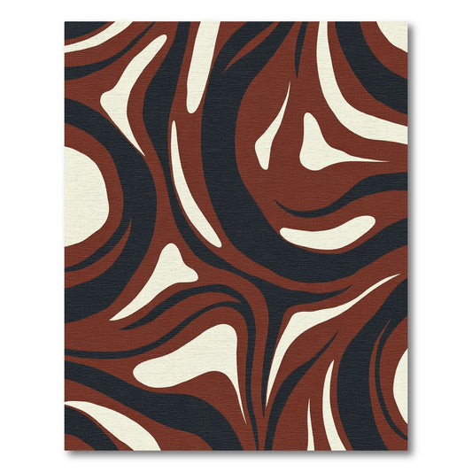 Crimson Navy Swirl Organic Composition Rug