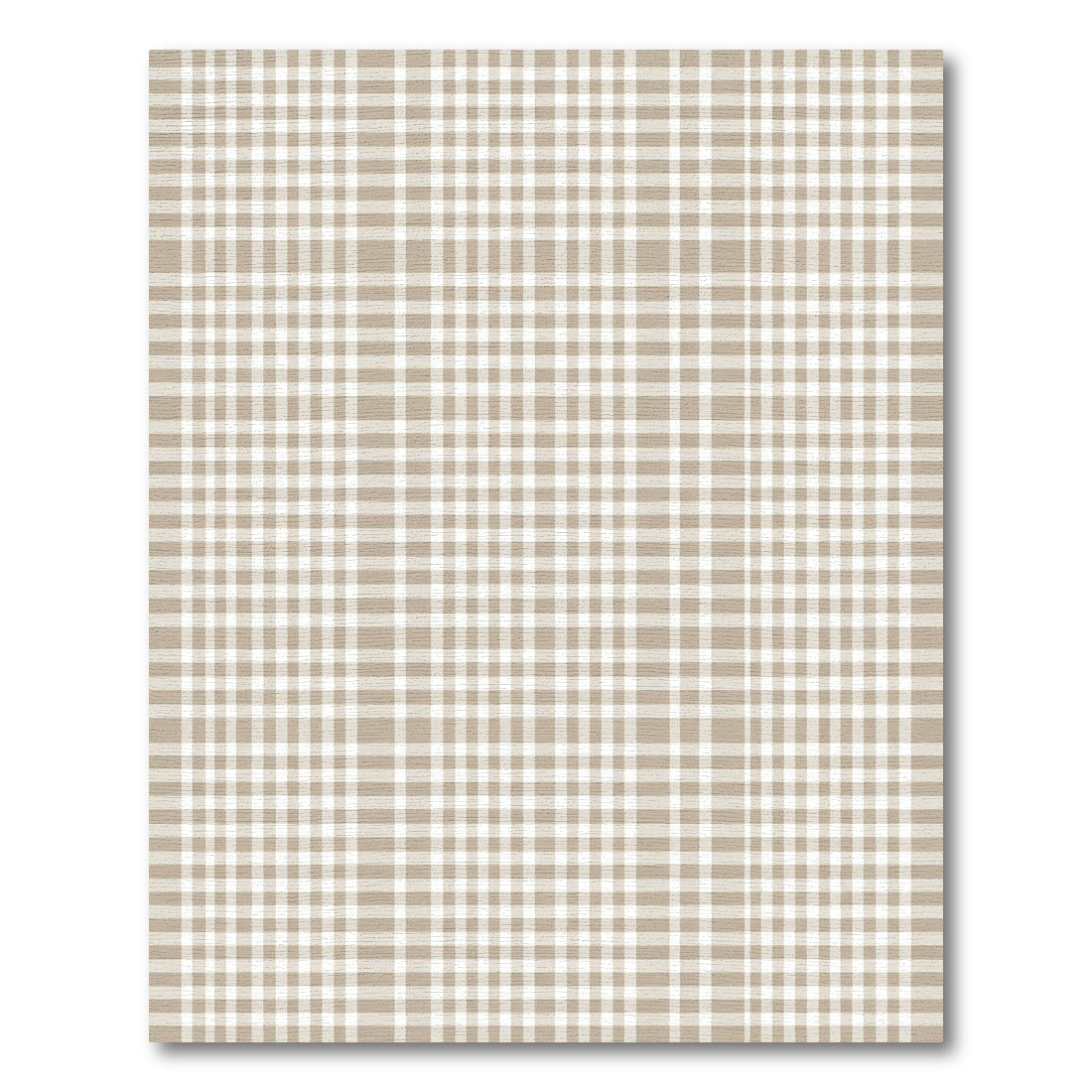 Classic Beige White Checkered Plaid Rug