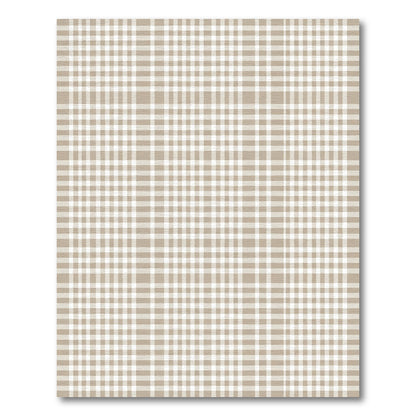 Classic Beige White Checkered Plaid Rug