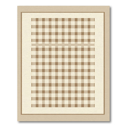 Classic Beige Gingham Checkered Rug