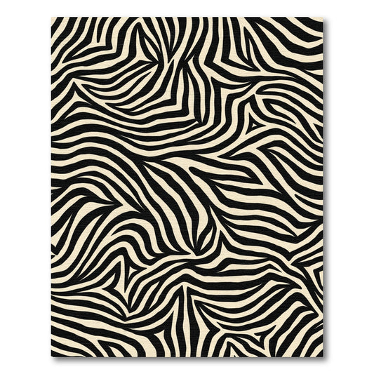 Bold Black Zebra Stripe Rug