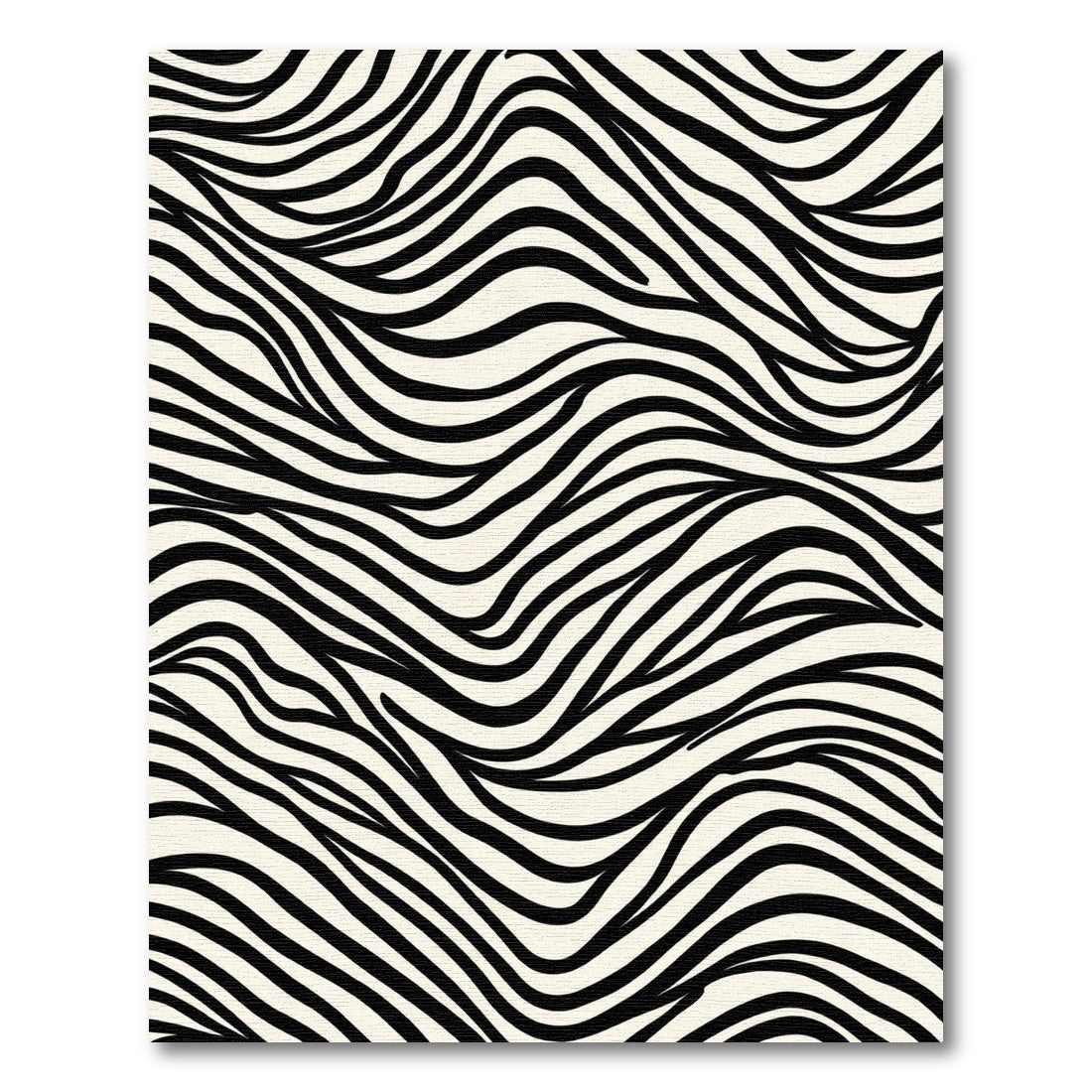 Black Cream Wavy Striped Rug