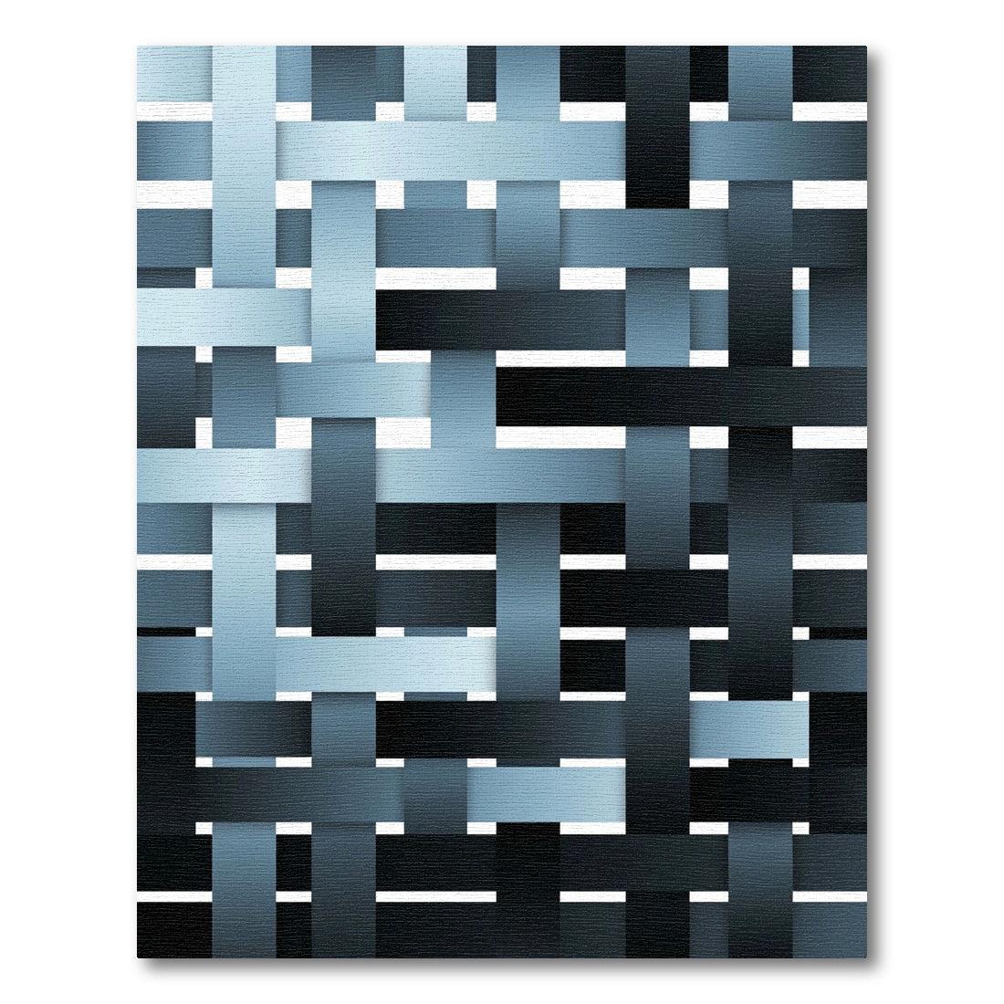 Modern Indigo Interlocking Ribbon Weave Rug