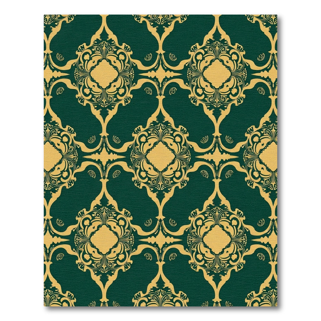 Regal Emerald Gold Scroll Medallion Rug