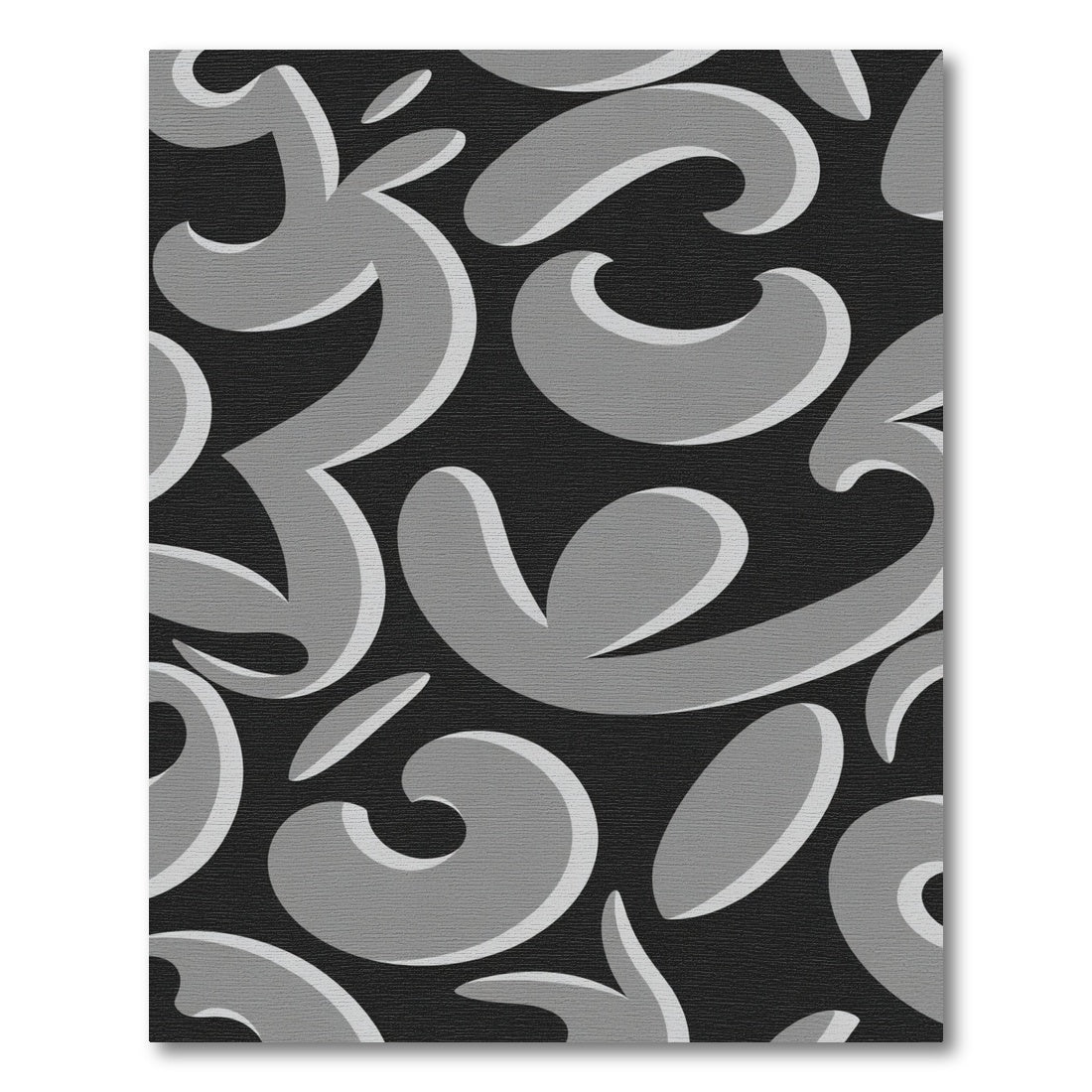Abstract Charcoal Swirls Rug