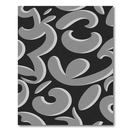 Abstract Charcoal Swirls Rug
