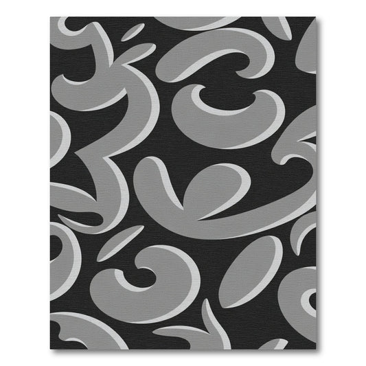 Abstract Charcoal Swirls Rug