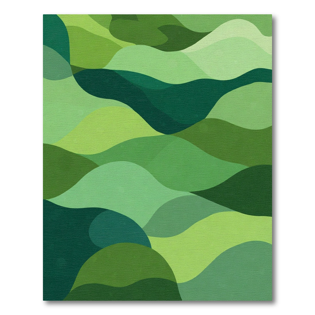 Layered Green Wavy Tones Rug