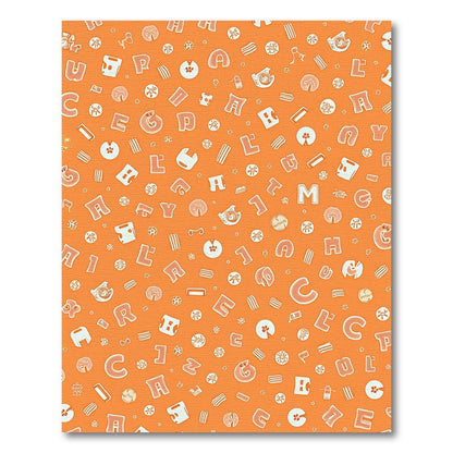 Orange Alphabet Collage Rug